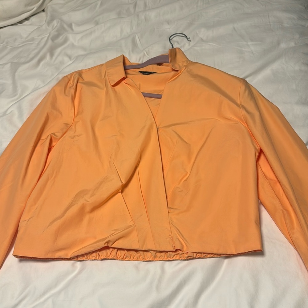 Versona orange long sleeve cropped top